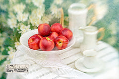 Textured Lensbaby peaches still life by Leslie Nicole