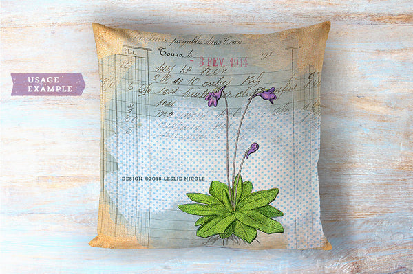 Cushion design example using Vintage French Papers.