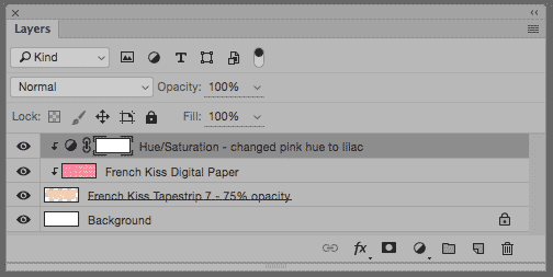Photoshop layer panel showing Washi tape customization.