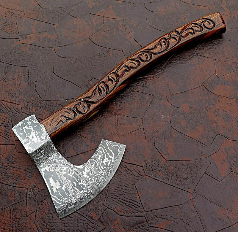 Custom Handmade Forged Damascus Steel Axe Hatchet Tomahawk W/ Ball Hammer 