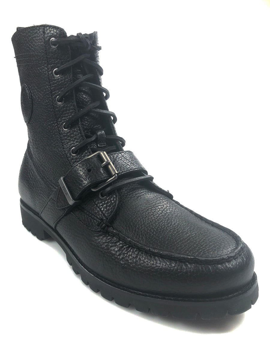 polo boots men's ranger black leather