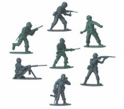 Lot of 144 Blue Plastic Army Men 1 3/4" Inch Bulk Action Figures Toy Soldiers 