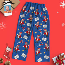 Custom Face Santa Pajamas Family Set - Blue Santa Claus