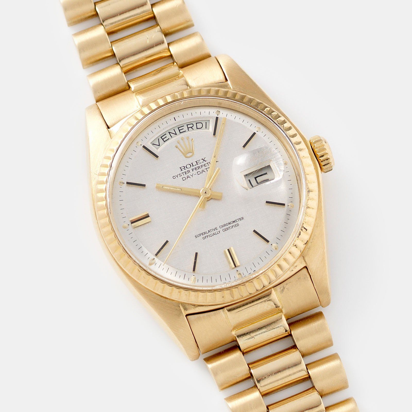 rolex day date linen dial