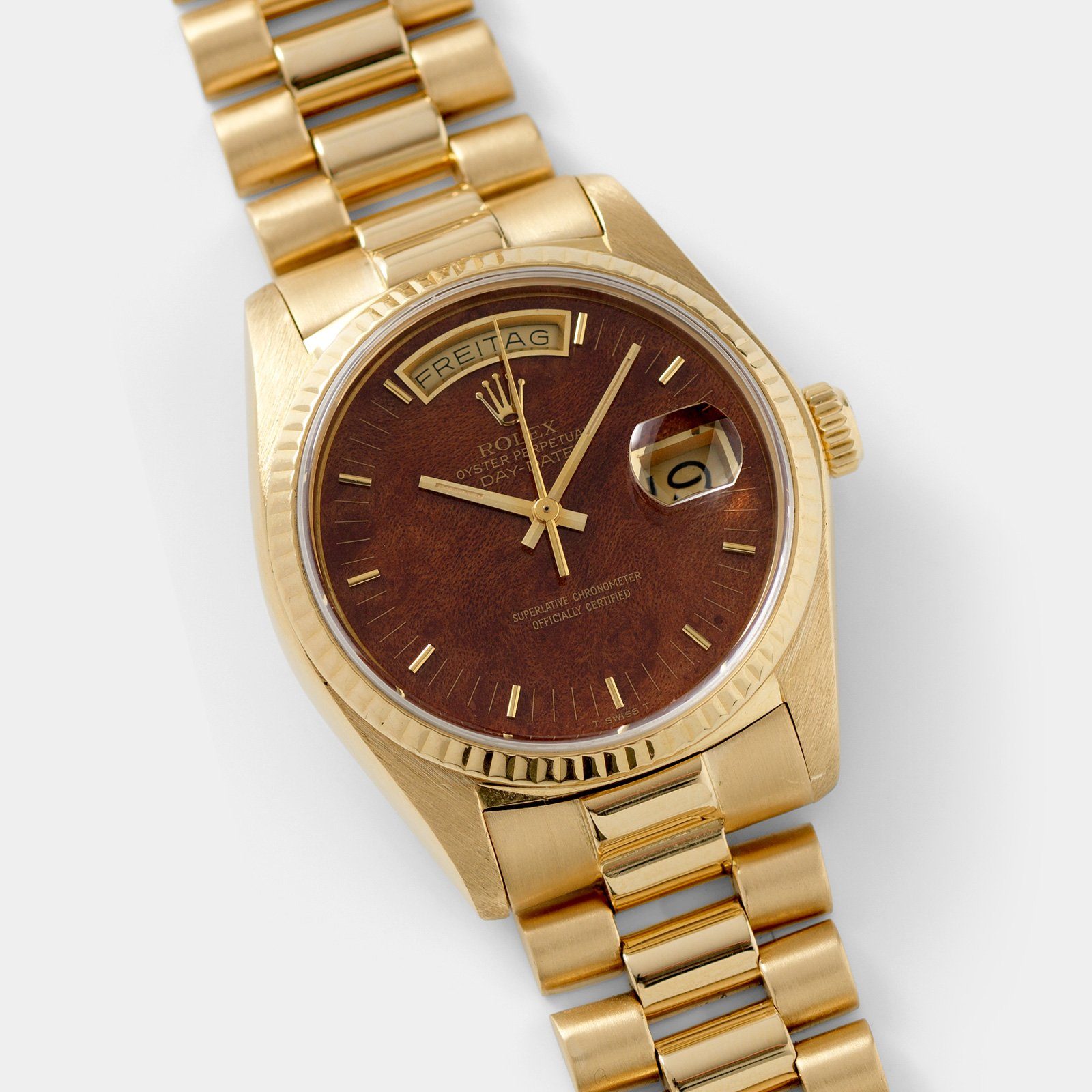 rolex day date wood dial