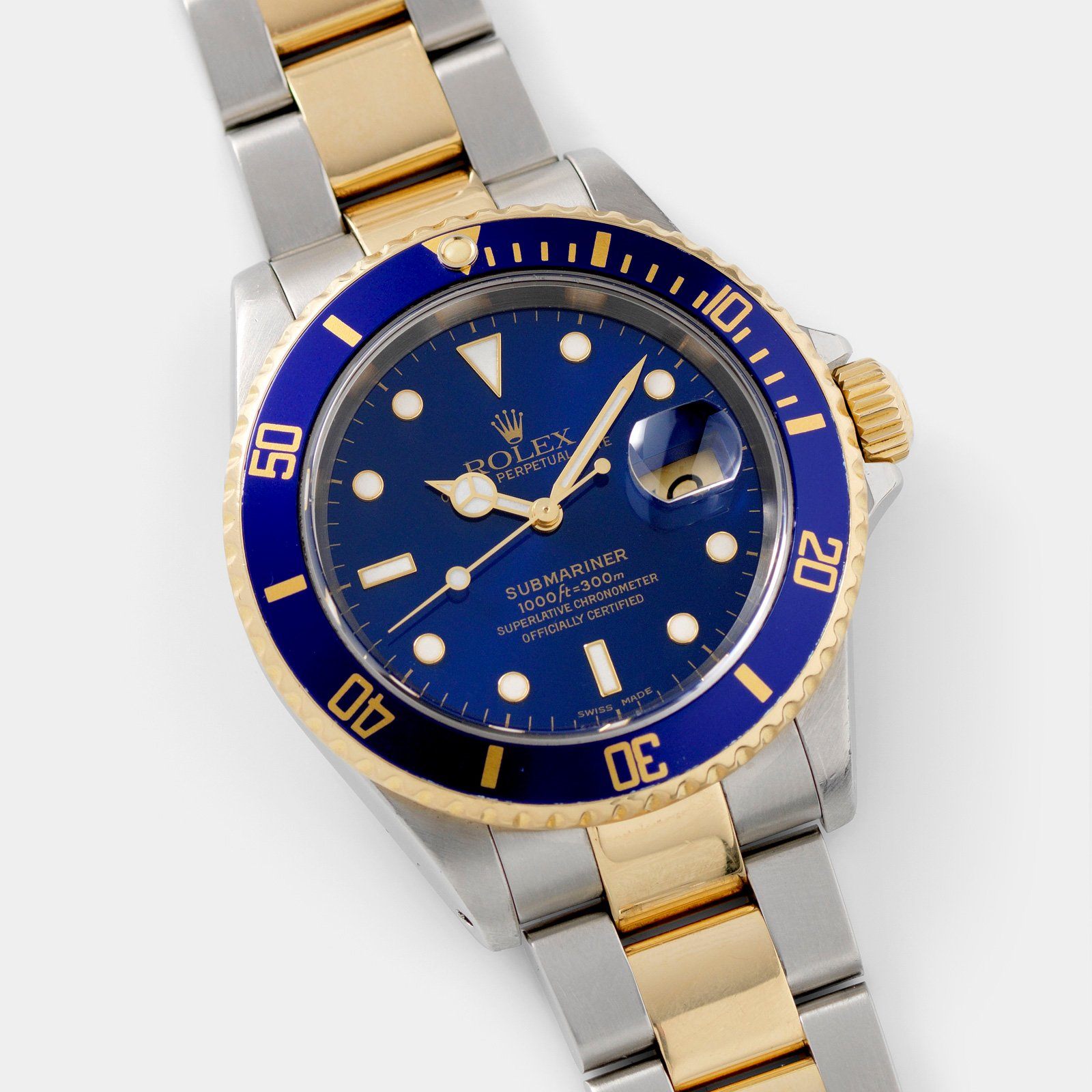 rolex submariner date gold blue