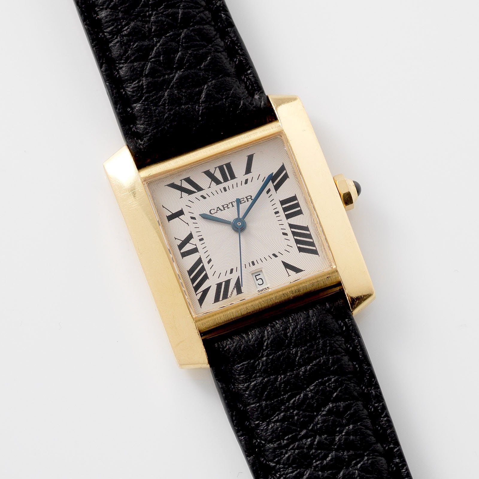 cartier tank francaise with leather strap