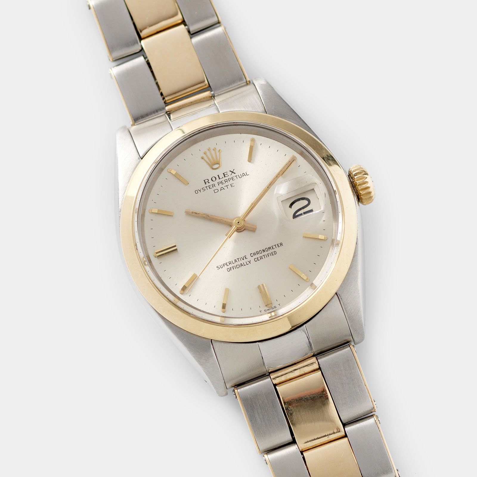 rolex oyster perpetual date two tone