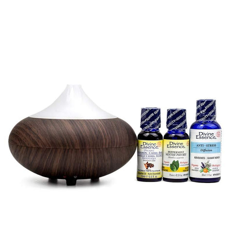 LED Wood Grain Ultrasonic Diffuser Gift Pack from Lierre.ca Canada