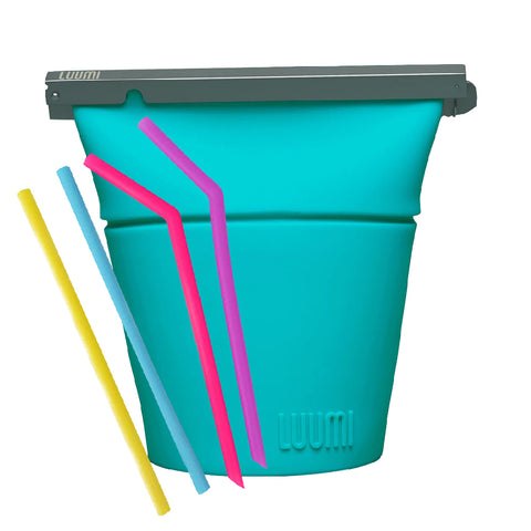 Luumi Unplastic Reusable Silicone Bowl and Straw Set
