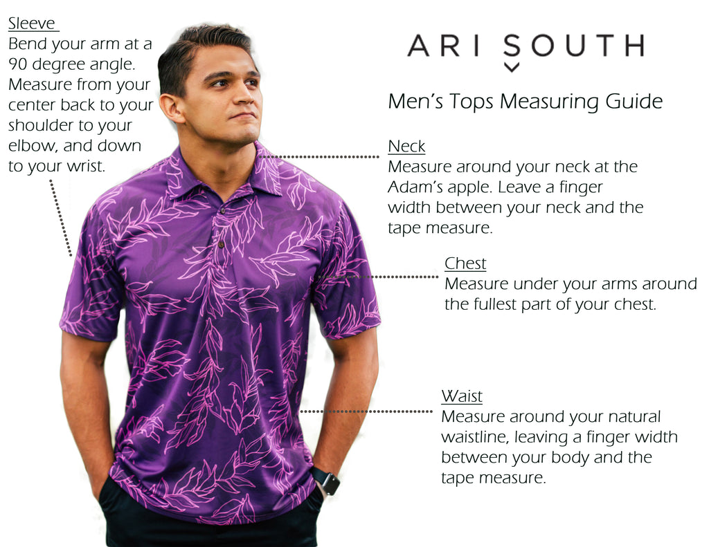 Ari South Men's Tops Measuring Guide