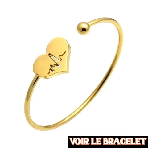 Bracelet Jonc Ouvert Doré