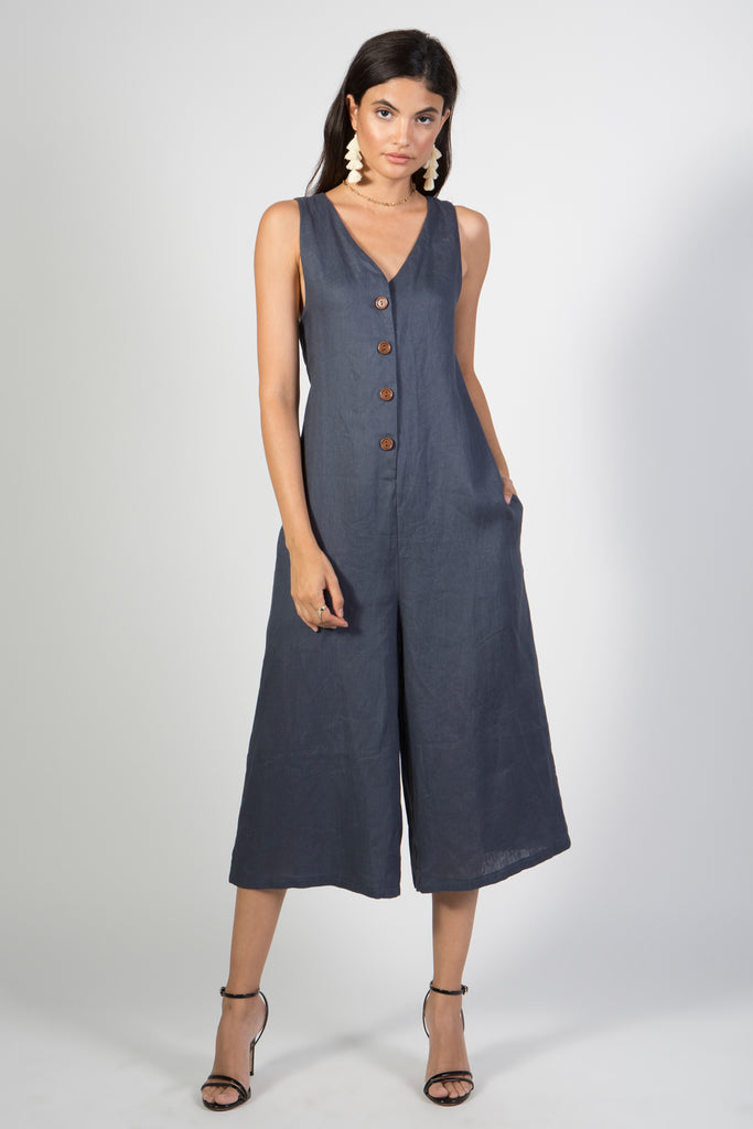 linen culotte jumpsuit