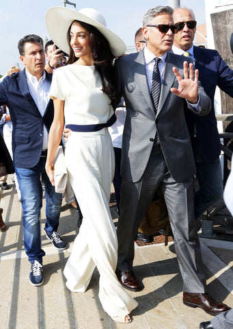 Elizabeth Grace Couture Blog. Amal Clooney wearing a bridal jumpsuit to her wedding ceremony to George Clooney in Venice
