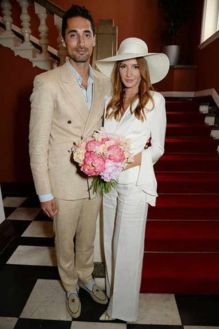 Elizabeth Grace Couture Blog. Millie Mackintosh wearing a bridal jumpsuit to her wedding to 'Made in Chelsea' star Hugo Taylor