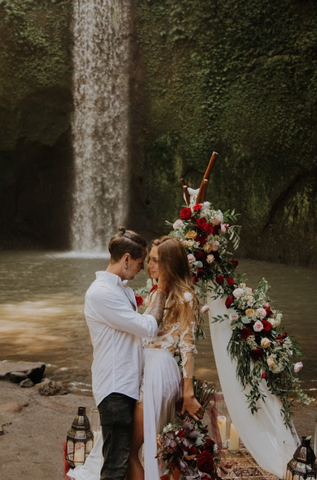 Elizabeth Grace Couture wedding gown on location in Bali