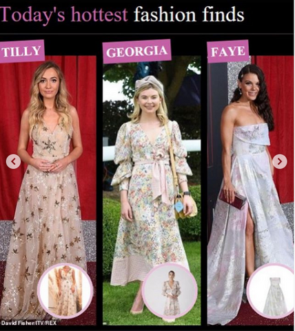 Elizabeth Grace Couture blog. UK actress, Tilly Keeper, best known as Louise Mitchell from soap opera classic, Eastenders. Wears our "A Star is Born" to the British Soap Awards and featured in the Daily Mail's best dressed list