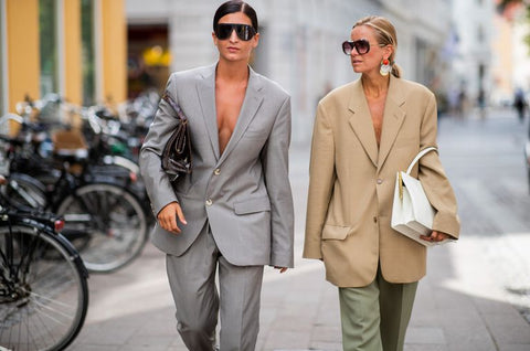 Fashionistas wearing oversized suits