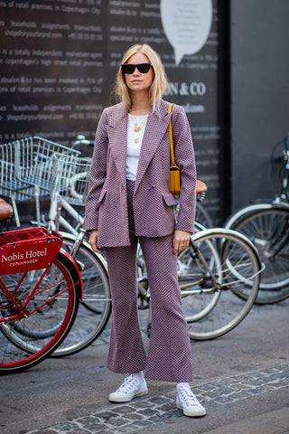 Textured suit worn by instagram influencer