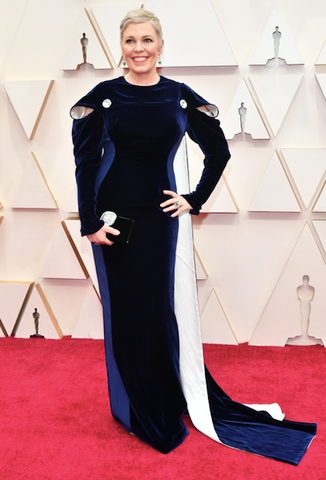 Elizabeth Grace Couture blog. Olivia Coleman wearing sustainable dress from Stella McCartney to the Oscars 2020