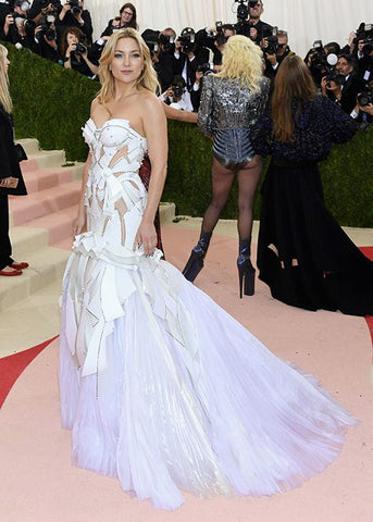 Kate Hudon in Versace wedding inspired gown for the Met Gala
