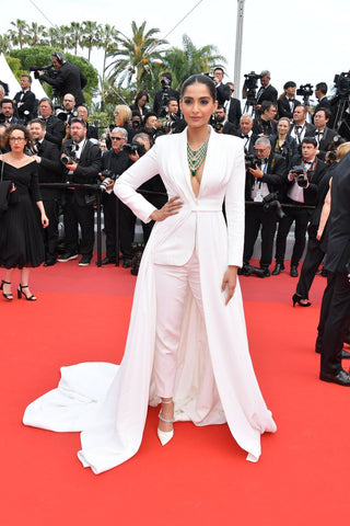Sonam Kapoor in Ralph & Russo bridal inspired tuxedo at Cannes Film Festival