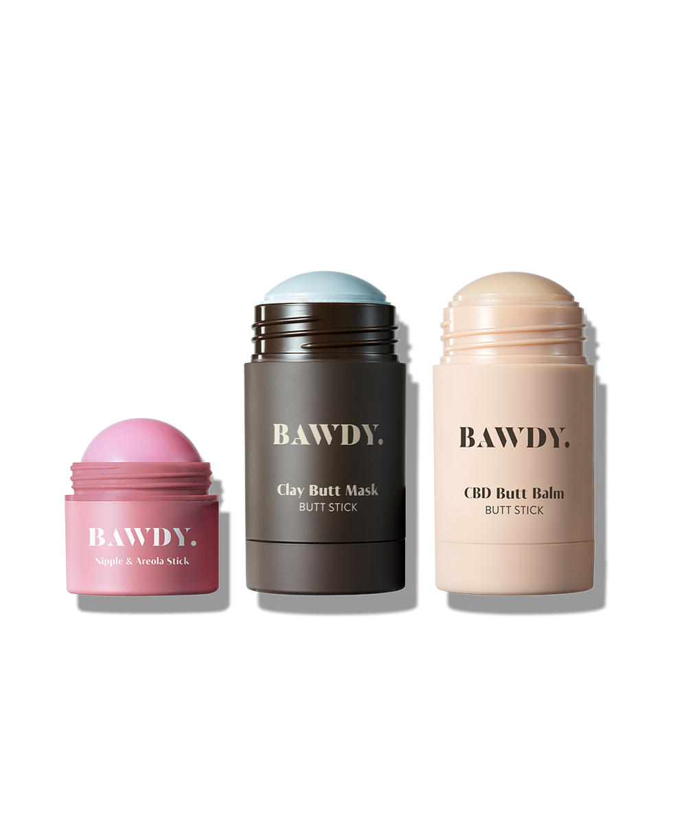 Bawdy Beauty Self Love Trio Nipple And Areola Stick Cbd Butt Balm