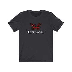 Women's Anti Social Butterfly Tshirt, Anti Social Humor, Introverted Humorous Butterfly Tee, Multiple Colors Plus Size Available