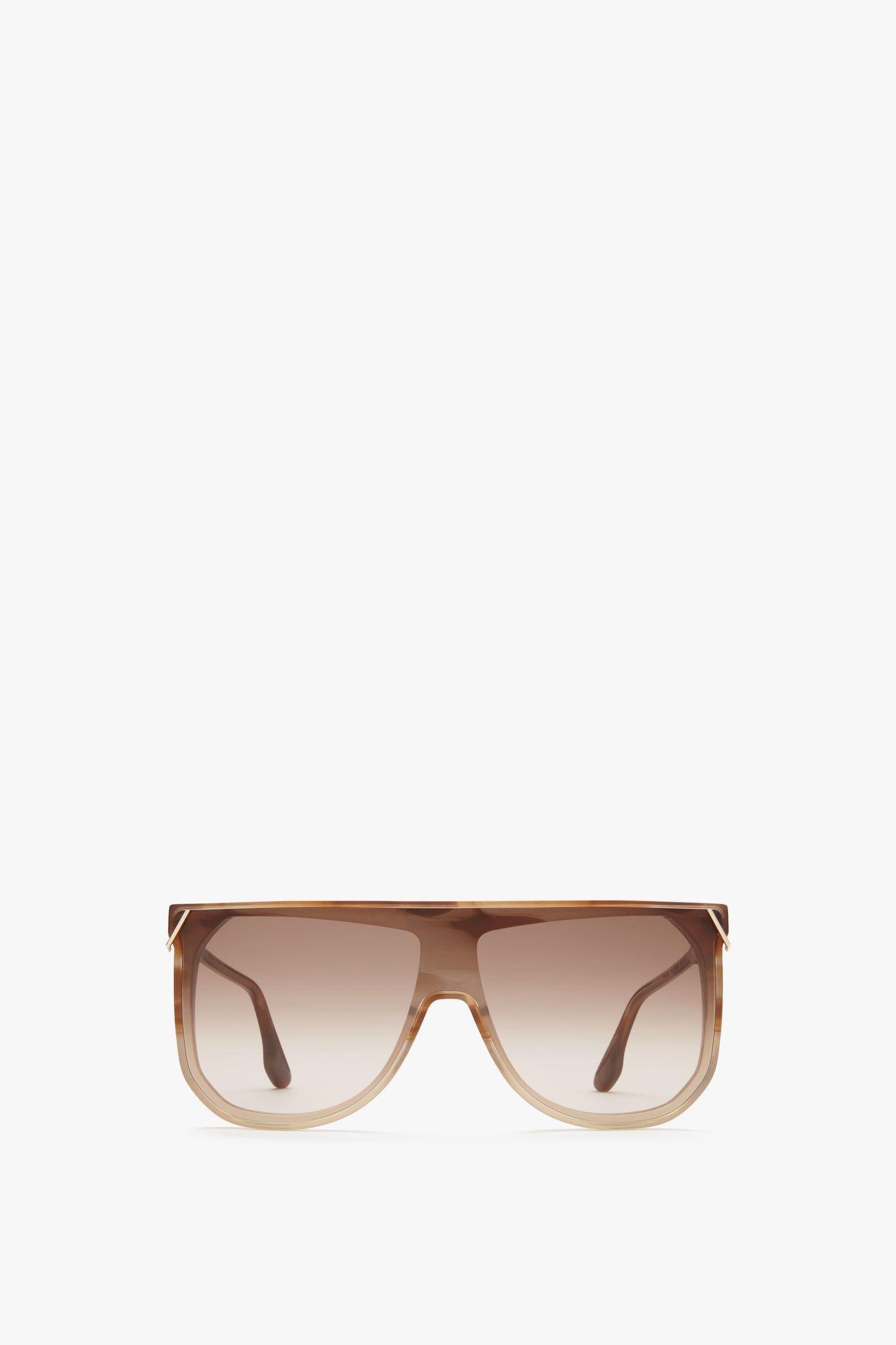 Classic Flat Top V Sunglasses in Striped Honey