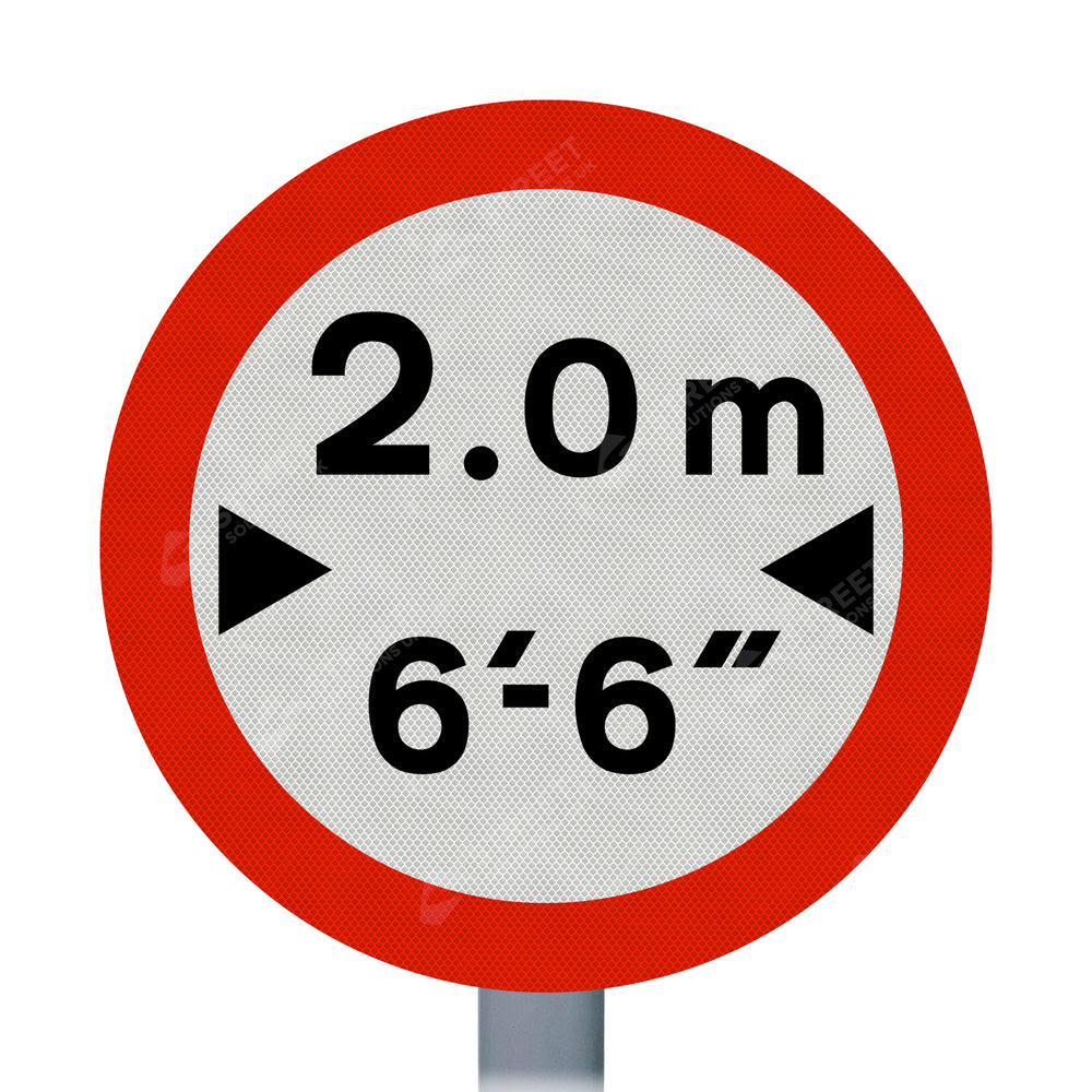 629a Vehicle Width Restriction Metric & Imperial Sign road street highway public and private signage