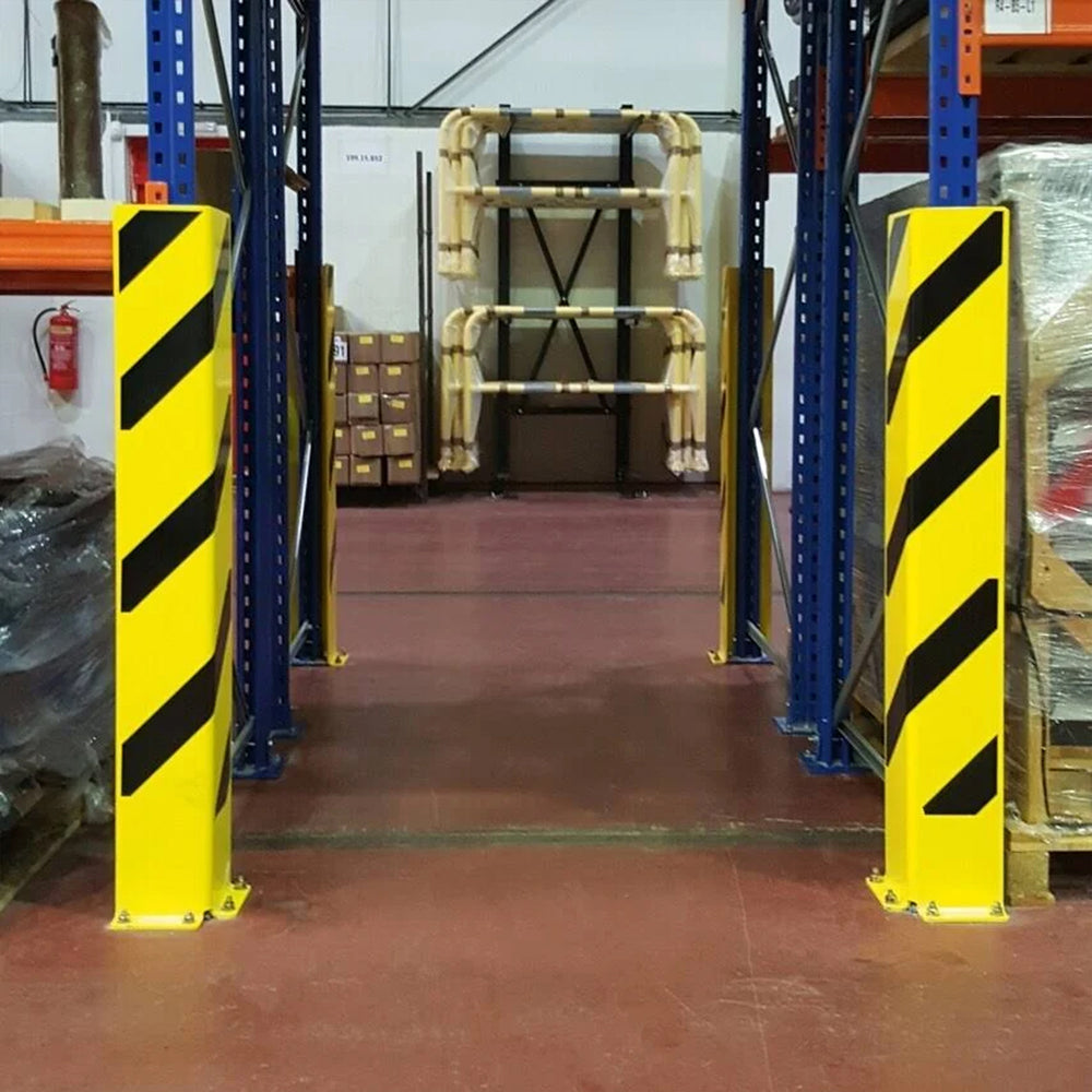 BLACK-BULL-Heavy-Duty-Column-Corner-Protectors-Right-Angle-Profile-800mmH-6mm-Gauge-Yellow-Black-steel-corner-warehouse-yellow