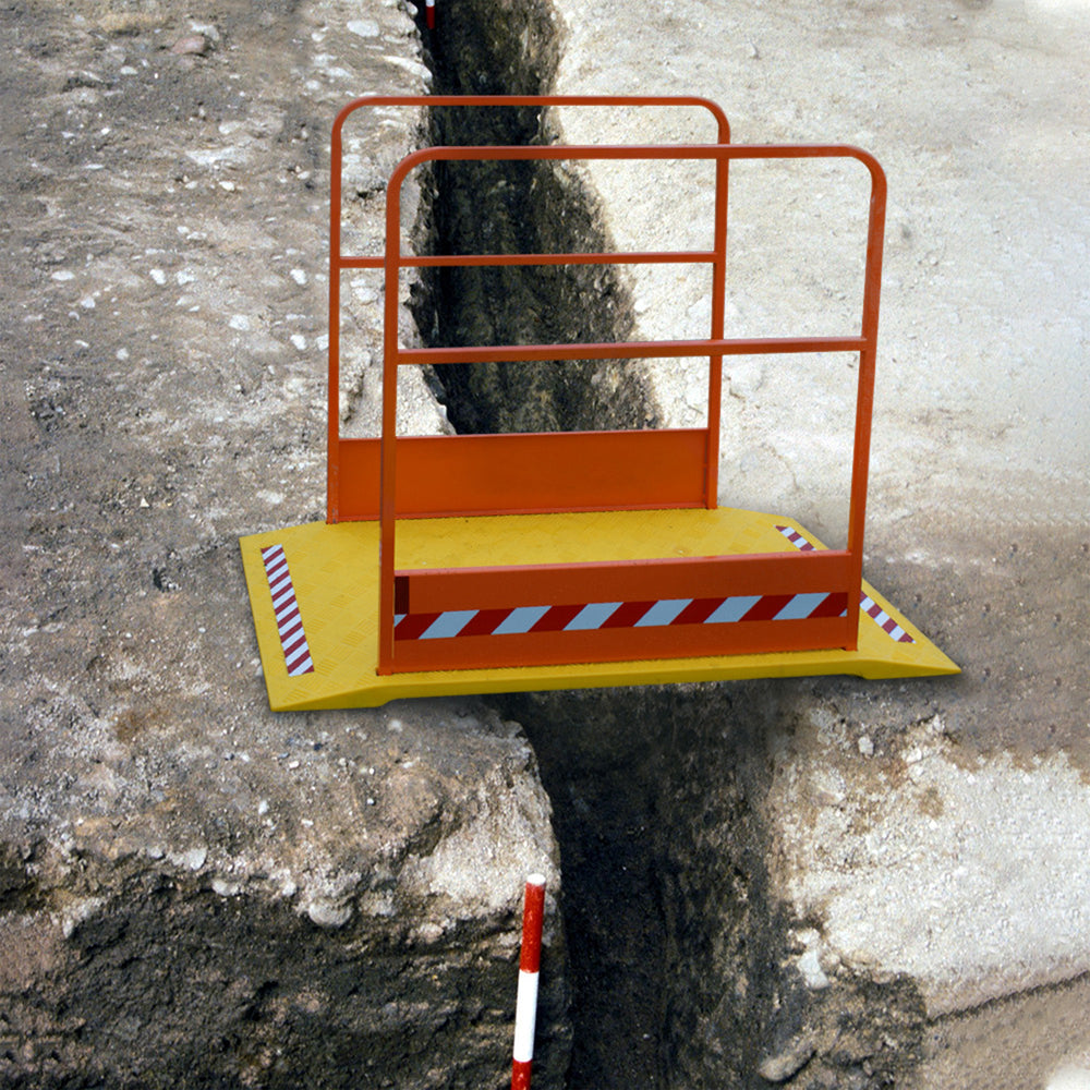 Elite-TrenchCross-Large-2000mm-x-600mm-23kg-Yellow-Heavy-duty-Construction-Trench-crossing-solution-Durable-Industrial-Anti-slip-Weather-resistant-High-visibility-heavy-vehicles-Steel-transportable