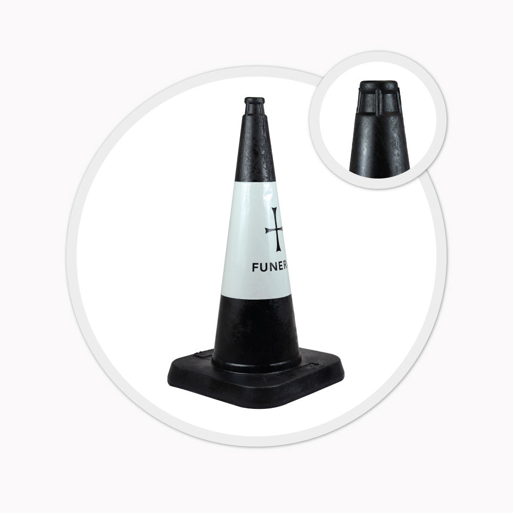 750mm road traffic cone funeral black 75cm safety