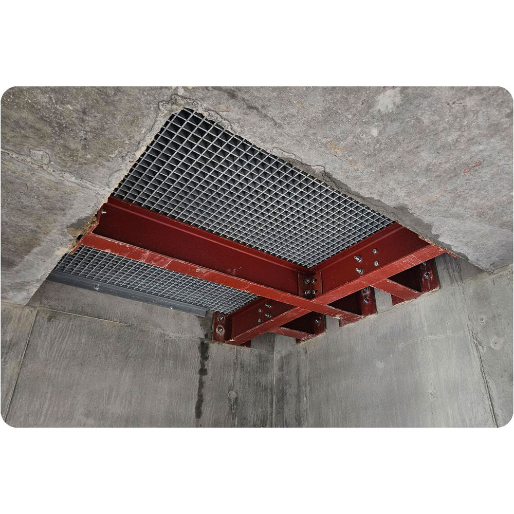 GRP-fixing-accessories-angle-profile-anti-slip-mini-mesh-grating-fiberglass-non-slip-lightweight-corrosion-chemical-UV-resistant-durable-drainage-industrial-warehouse-factory-walkway-cover-traction-platforms-flooring-ramps-covers-construction-sites-industries-offshore-oil-rigs
