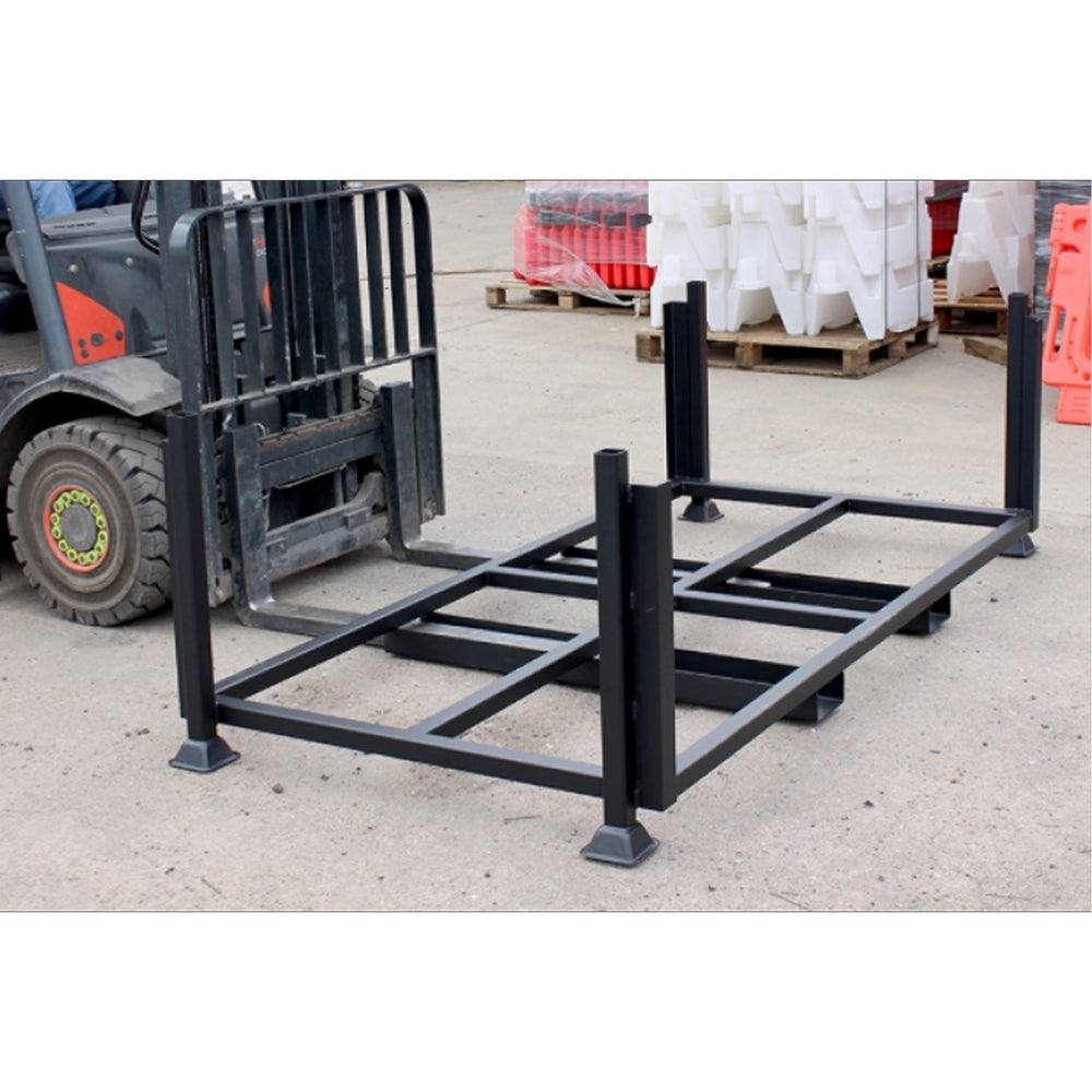 Ground-Protection-Mat-Stillage-Storage-Transportation-Heavy-Duty-Steel-Stackable-Forklift-Compatible-Industrial-Durable-Portable-black