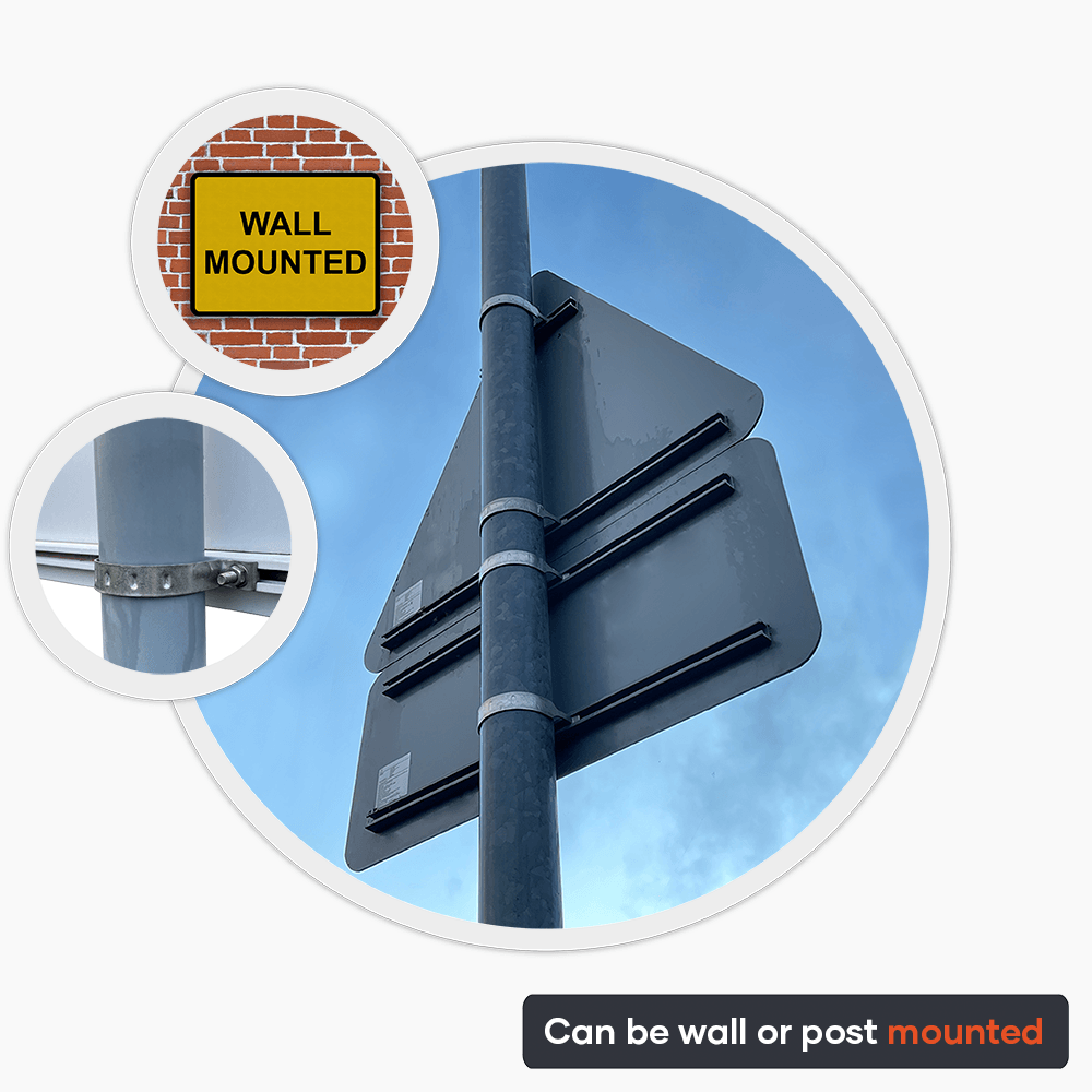 wall or post mounted road traffic signs for private street and public highway