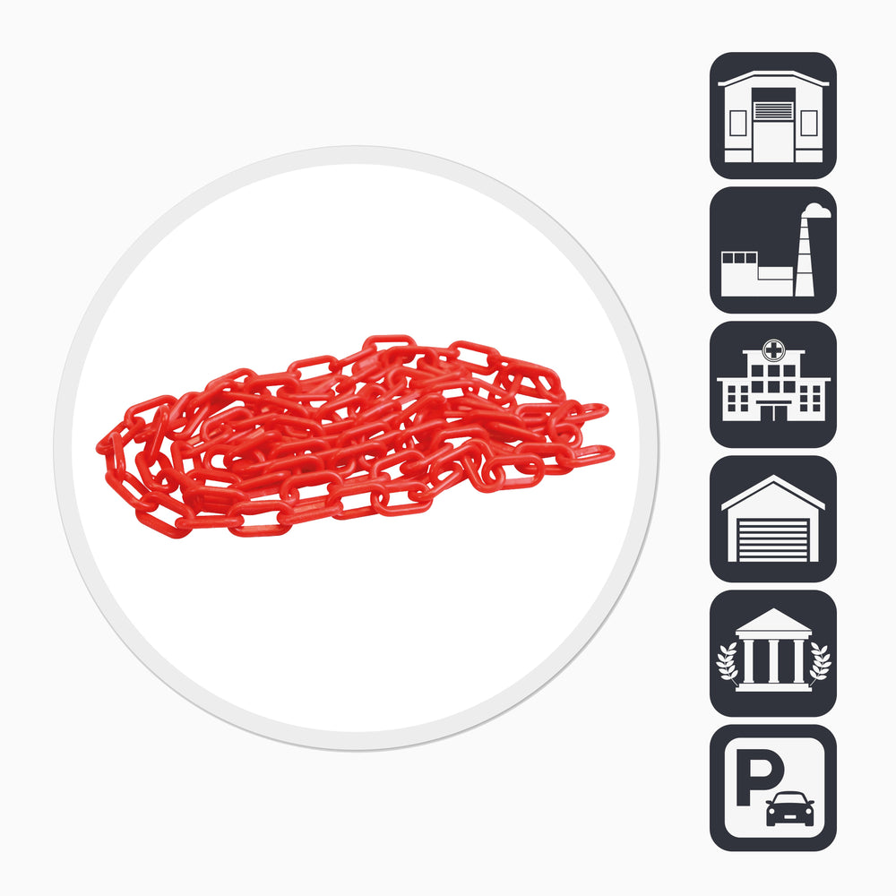 red plastic road traffic cone chain 6mm and 2.5 metres
