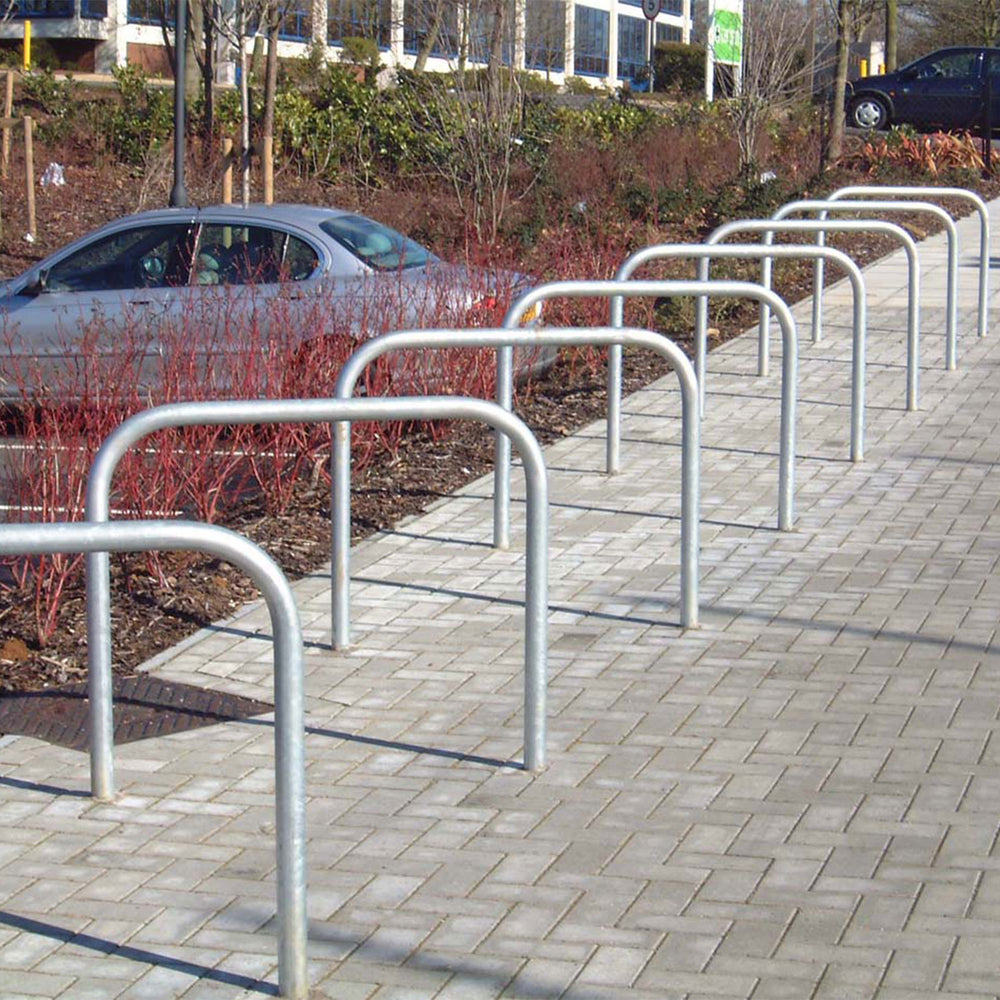 Sheffield-cycle-bike-bicycle-stand-rack-parking-outdoor-bolt-down-cast-in-secure-commercial-public-schools-urban-galvanised-steel-stainless-storage-durable-heavy-duty-cycle-custom-universities-college-flanged-ragged-grout-concrete