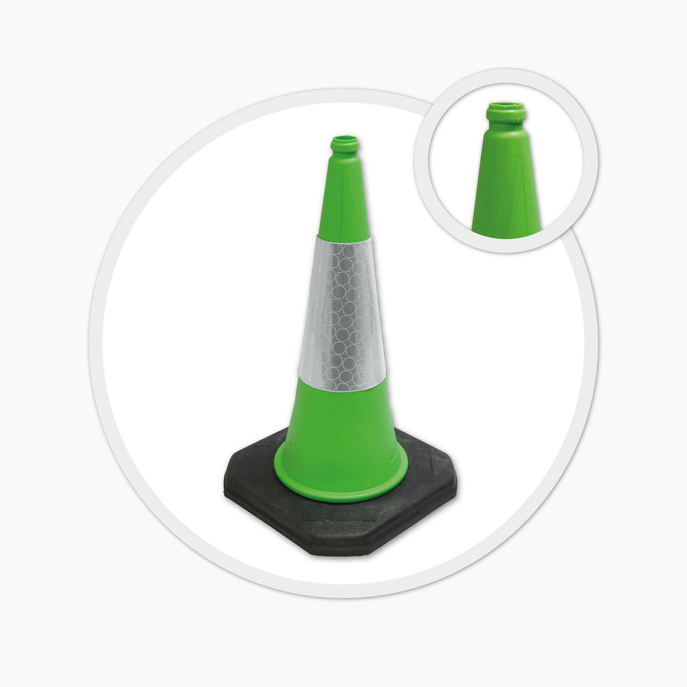 green 750mm 75cm road street traffic safety cone highway use uk 2 piece starlite