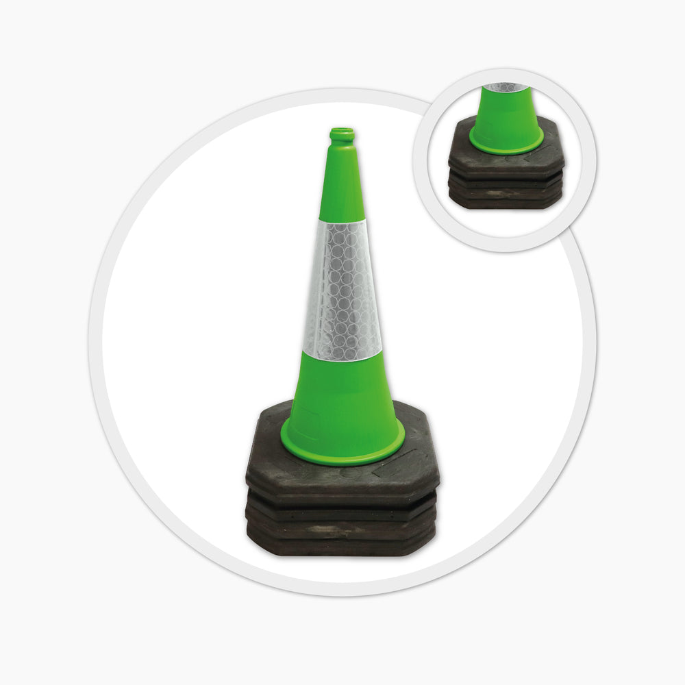 green 750mm 75cm road street traffic safety cone highway use uk 2 piece starlite