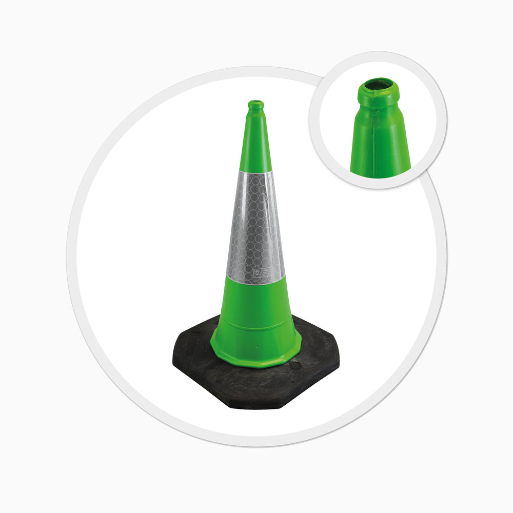 green 1000mm 1m 1 metre road street traffic safety cone highway uk 2 piece starlite mastercone