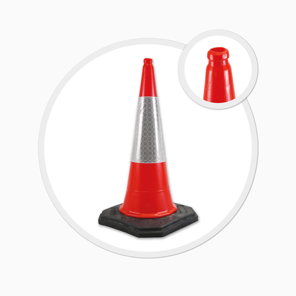 orange 1000mm 1m 1 metre road street traffic safety cone highway uk 2 piece starlite mastercone