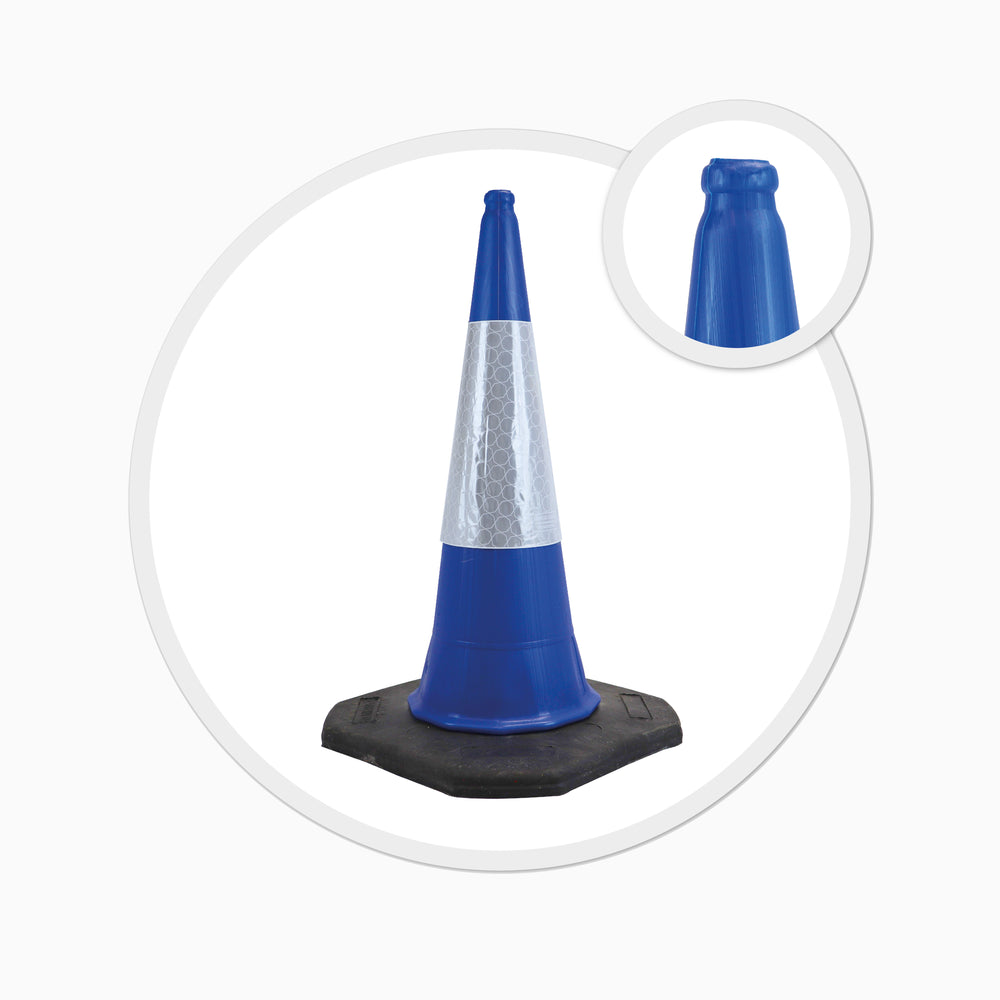 blue 1000mm 1m 1 metre road street traffic safety cone highway uk 2 piece starlite mastercone