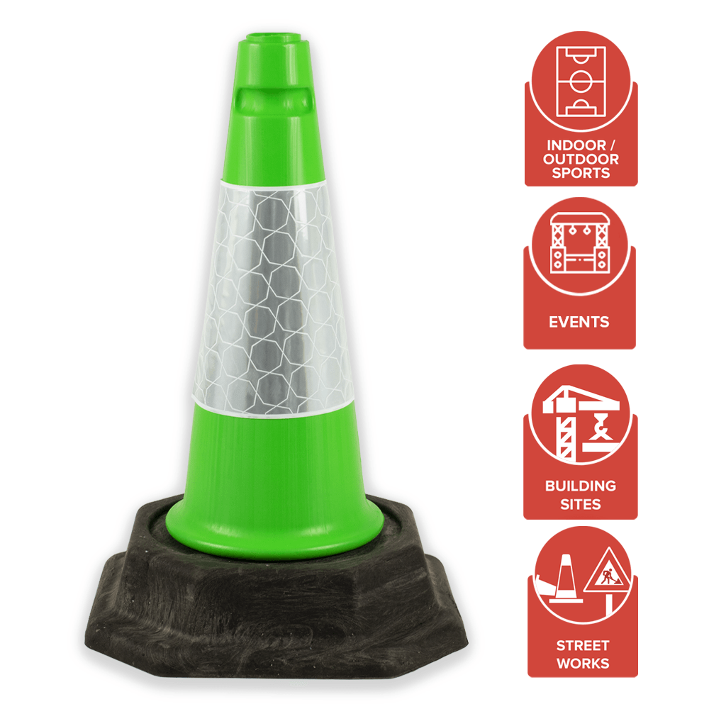 Green 460mm 2-Piece Premium Traffic Cone Melba Swintex