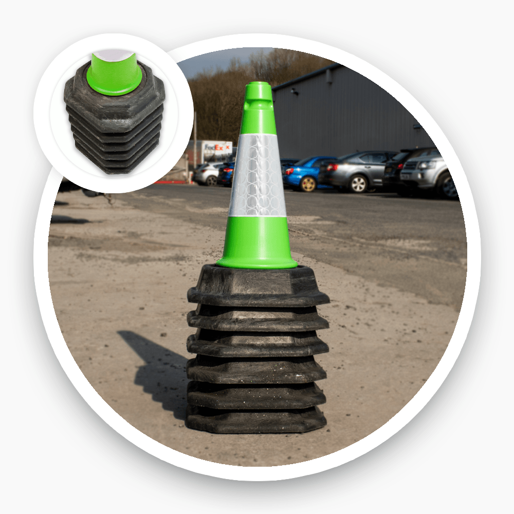 Green 460mm 2-Piece Premium Traffic Cone Melba Swintex