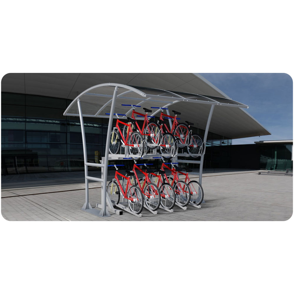 double-stack-bike-stand-cycle-bicycle-storage-parking-parking-rack-galvanised-stainless-steel-powder-coated-custom-RAL-durable-industrial-outdoor-sturdy-schools-highschool-college-university-public-spaces