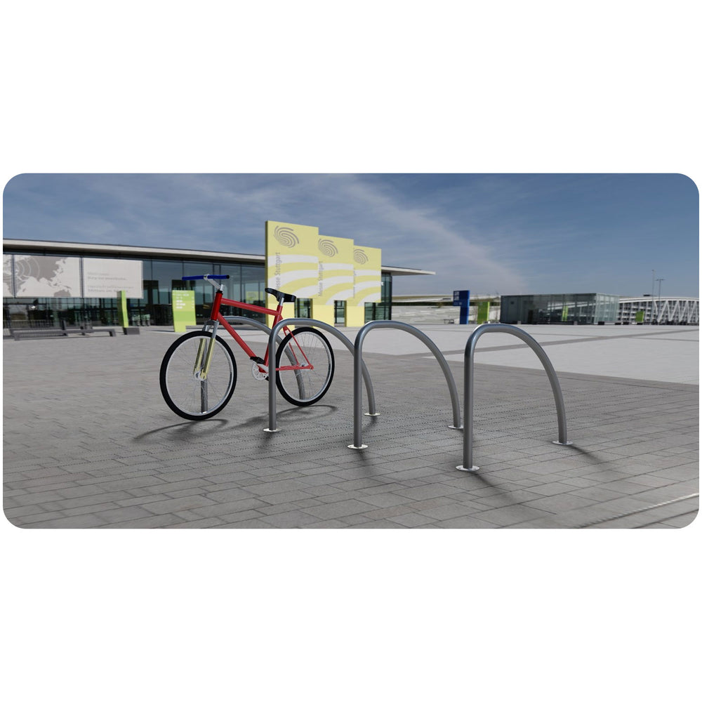 fin-hoop-bike-stand-cycle-bicycle-storage-parking-rack-galvanised-stainless-steel-powder-coated-custom-RAL-durable-industrial-outdoor-sturdy-schools-highschool-college-university-public-spaces