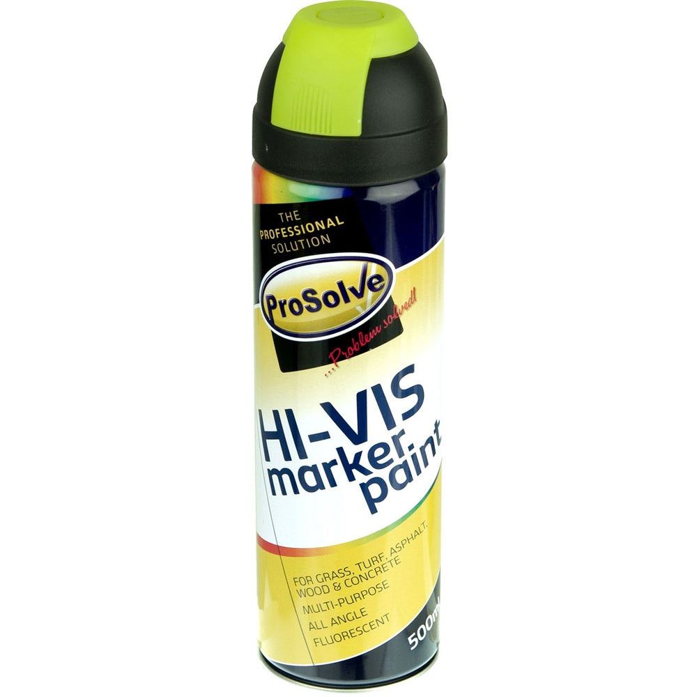 Quick-Drying Fluorescent Acrylic Marker Paint - Lead & Xylene-Free - Indoor & Outdoor Use - Concrete, Tarmac, Wood & Composites - Used in Surveying, Construction, Warehousing & More - Yellow Color - Hi-Vis Spray - Ideal for Warehouses, Construction Sites