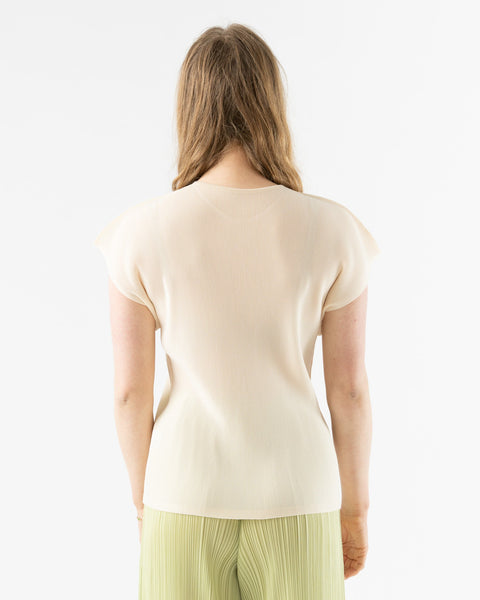 Pleats Please Issey Miyake Mist April Top in Cream