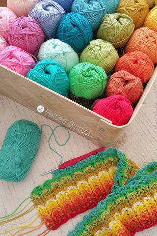 Illuminations Blanket WIP using Scheepjes Cotton 8 (free crochet pattern) by Felted Button
